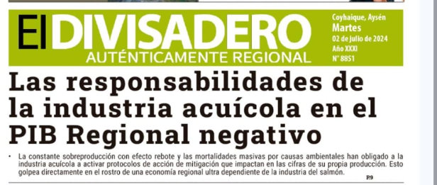Las responsabilidades de la industria acuícola en el PIB Regional negativo